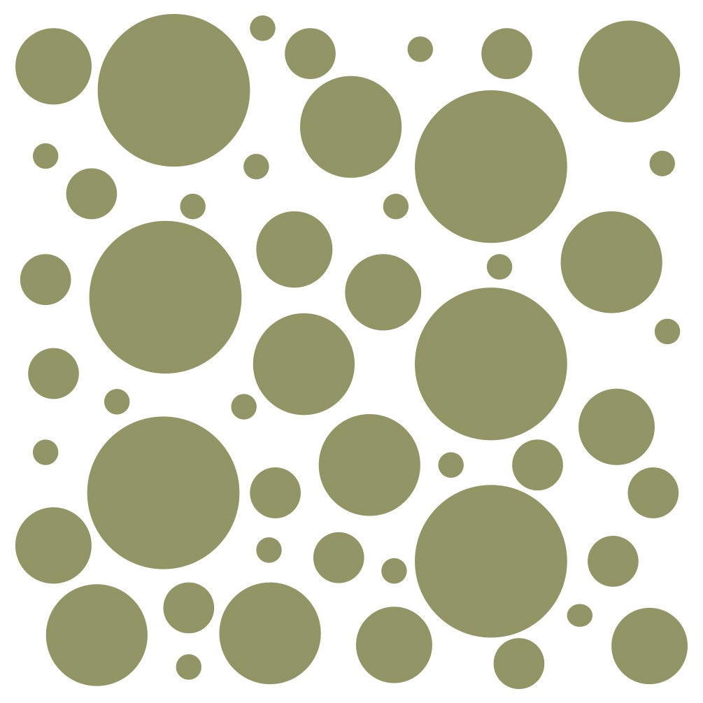 Set of 100 OLIVE GREEN Vinyl Polka Dot Wall Decals Circles Etsy