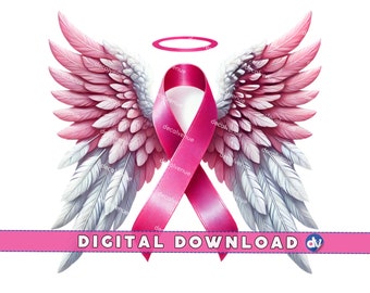 thumbnail image 2 of Breast Cancer Awareness Decals - 2 Pack Pink Ribbon Angel Wings Stickers, 5 Inch Car Decals 2 of 13