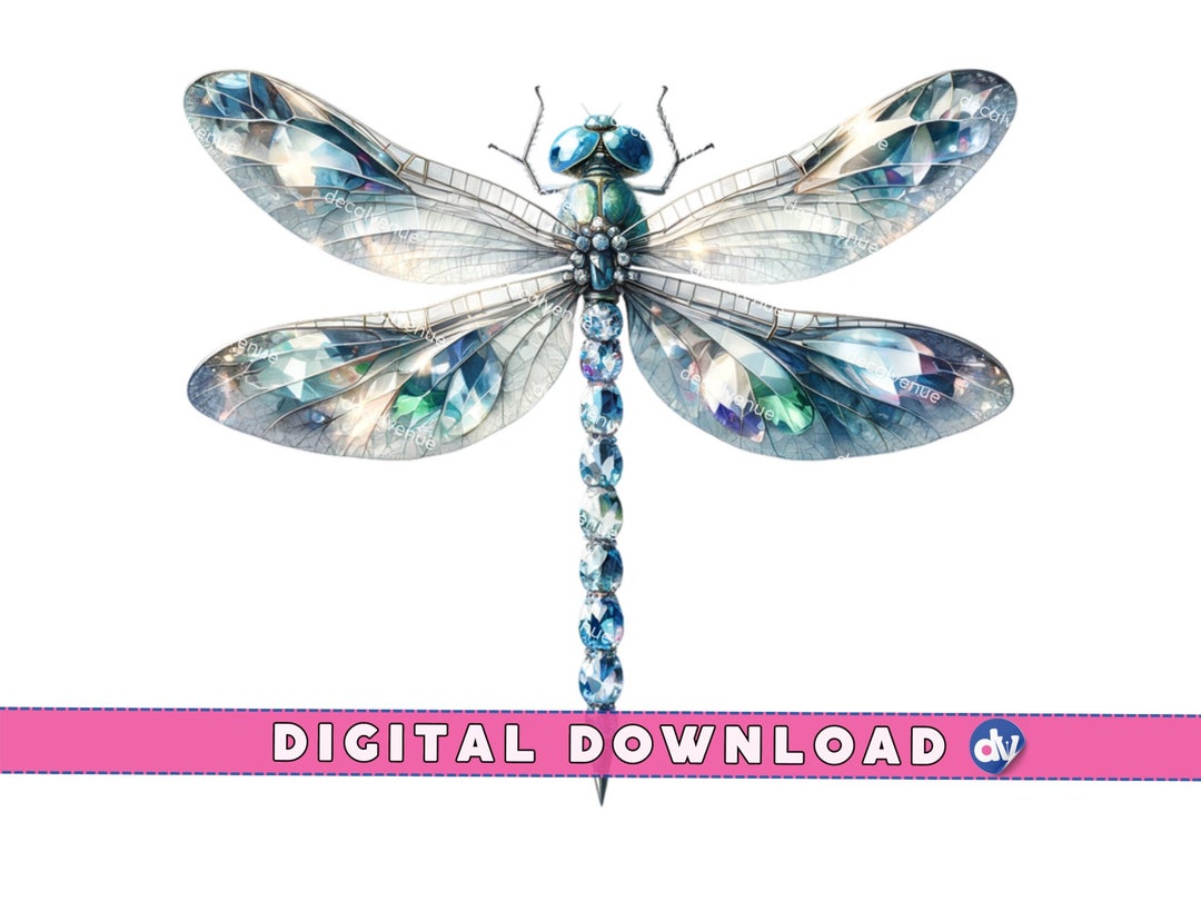 Dragonfly Jewels and Gemstones PNG Digital Download Clipart Printable ...