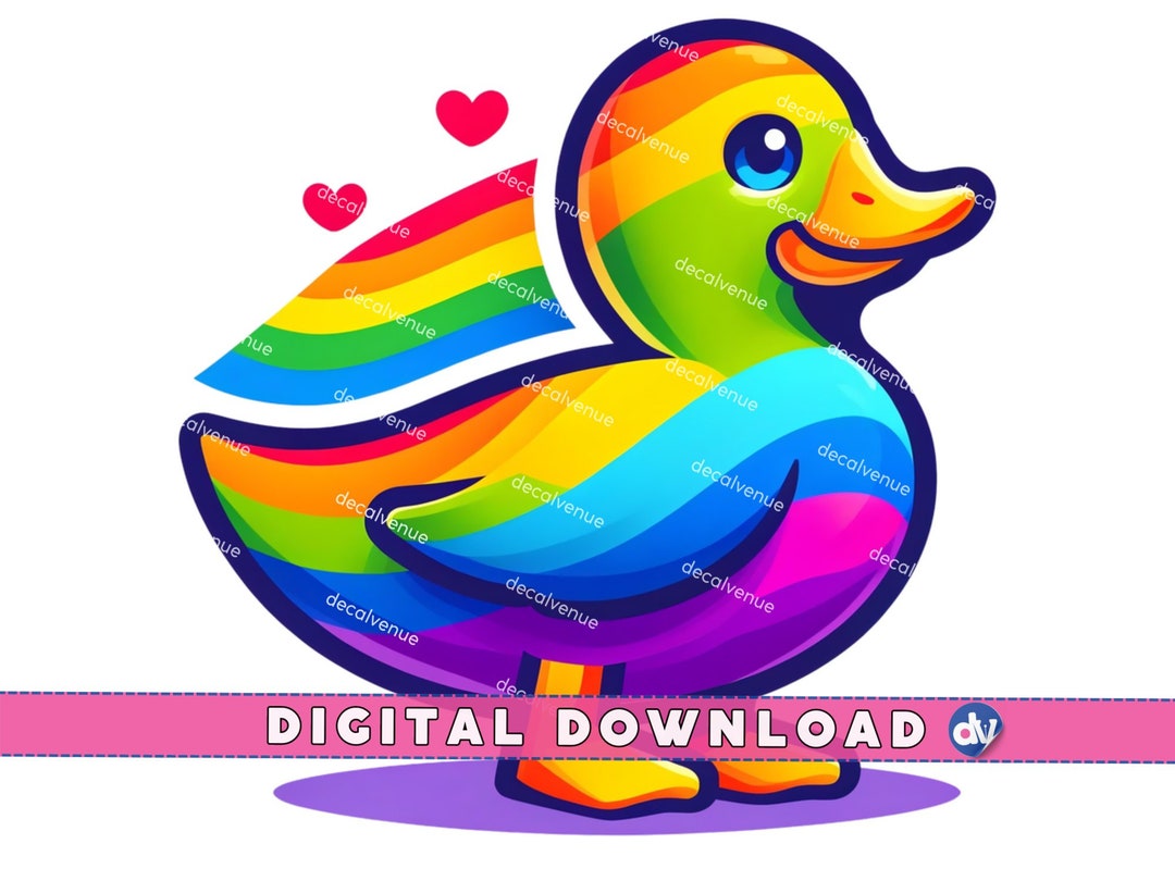 Rainbow Duck PNG – Pride Clipart, Nursery Art (digital Download) - Etsy