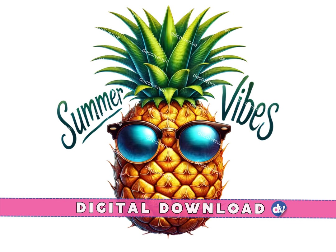 Piña Summer Vibes PNG Descarga digital Clipart Arte imprimible para Dtg ...
