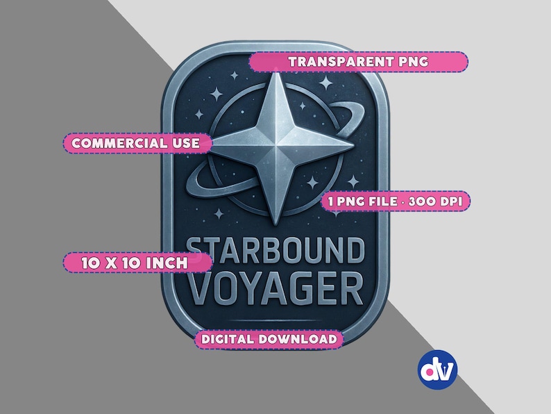 Starbound Voyager Emblem PNG, RPG Cosmic Badge (digital Download) - Etsy