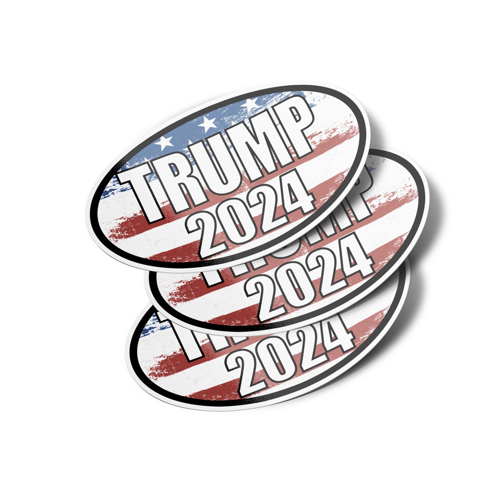Donald Trump 2024 Oval Vinyl Bumper Stickers Decals 3 Pack Etsy