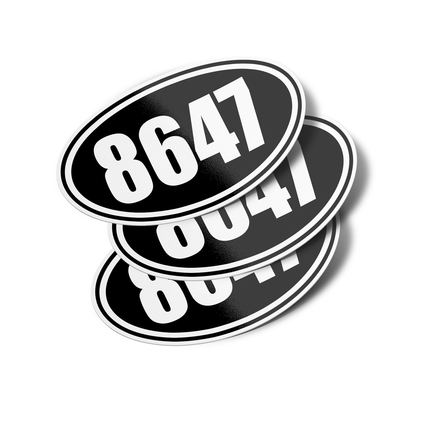 8647 Oval Vinyl Bumper Stickers Decals (3 Pack) - Funny Political