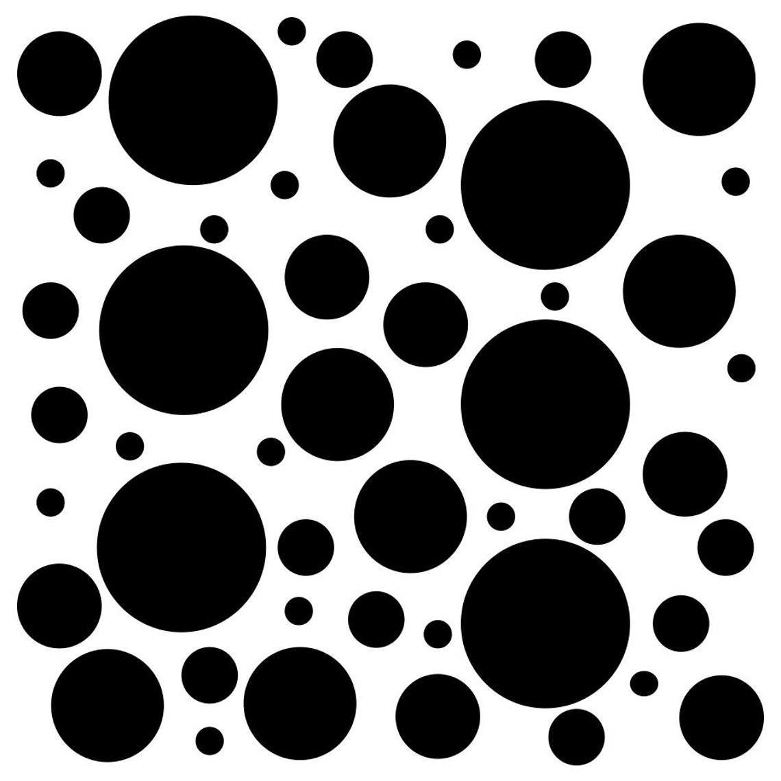 Set of 100 BLACK Vinyl Polka Dot Wall Decals Circles Etsy