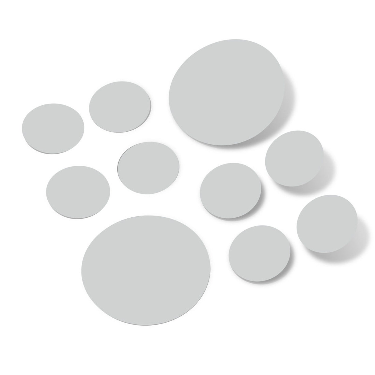 Light Grey Vinyl Polka Dot Wall Decals Circles Stickers peel Etsy