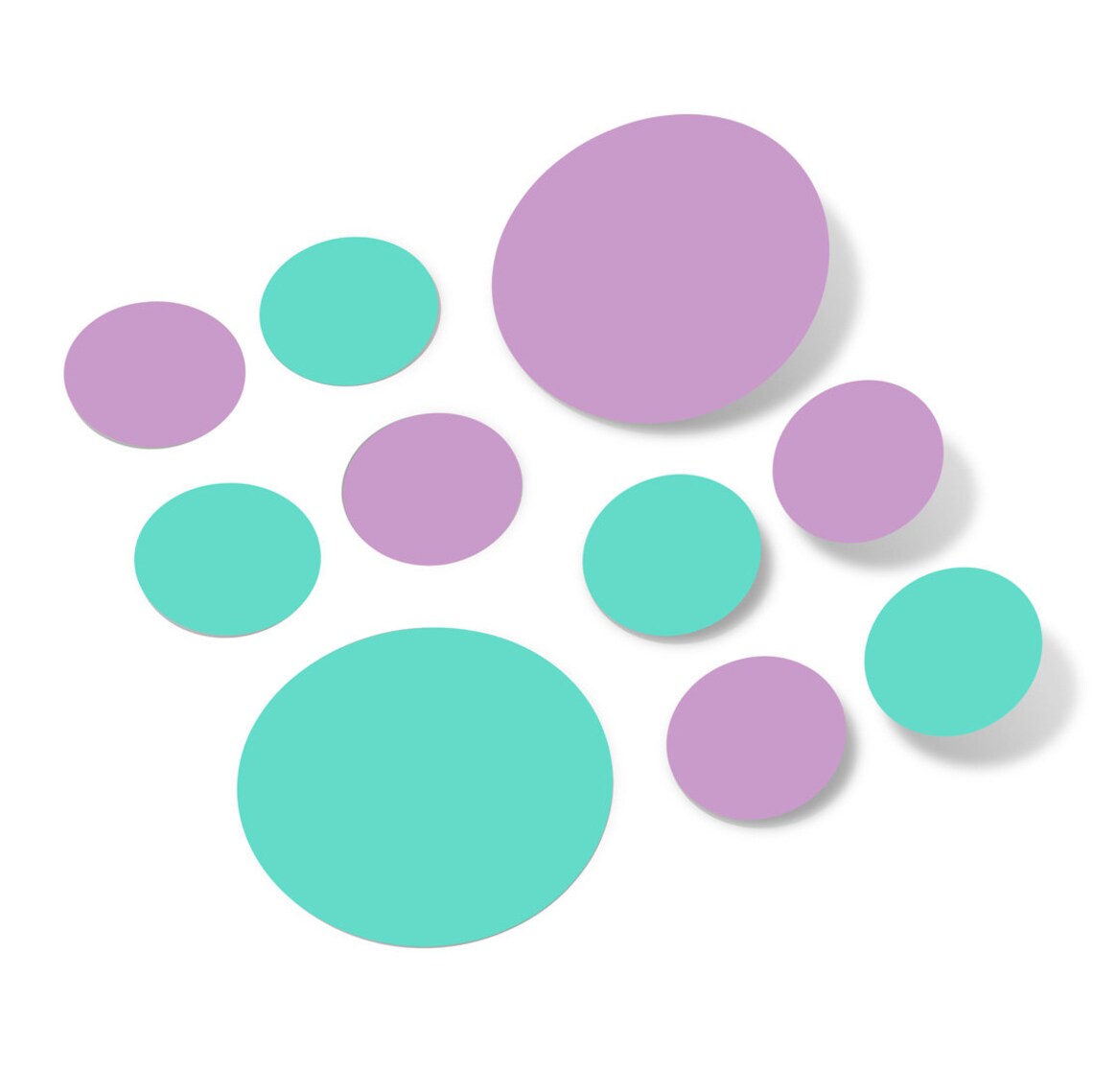 Lilac / Mint Green Vinyl Polka Dot Wall Decals Circles Etsy