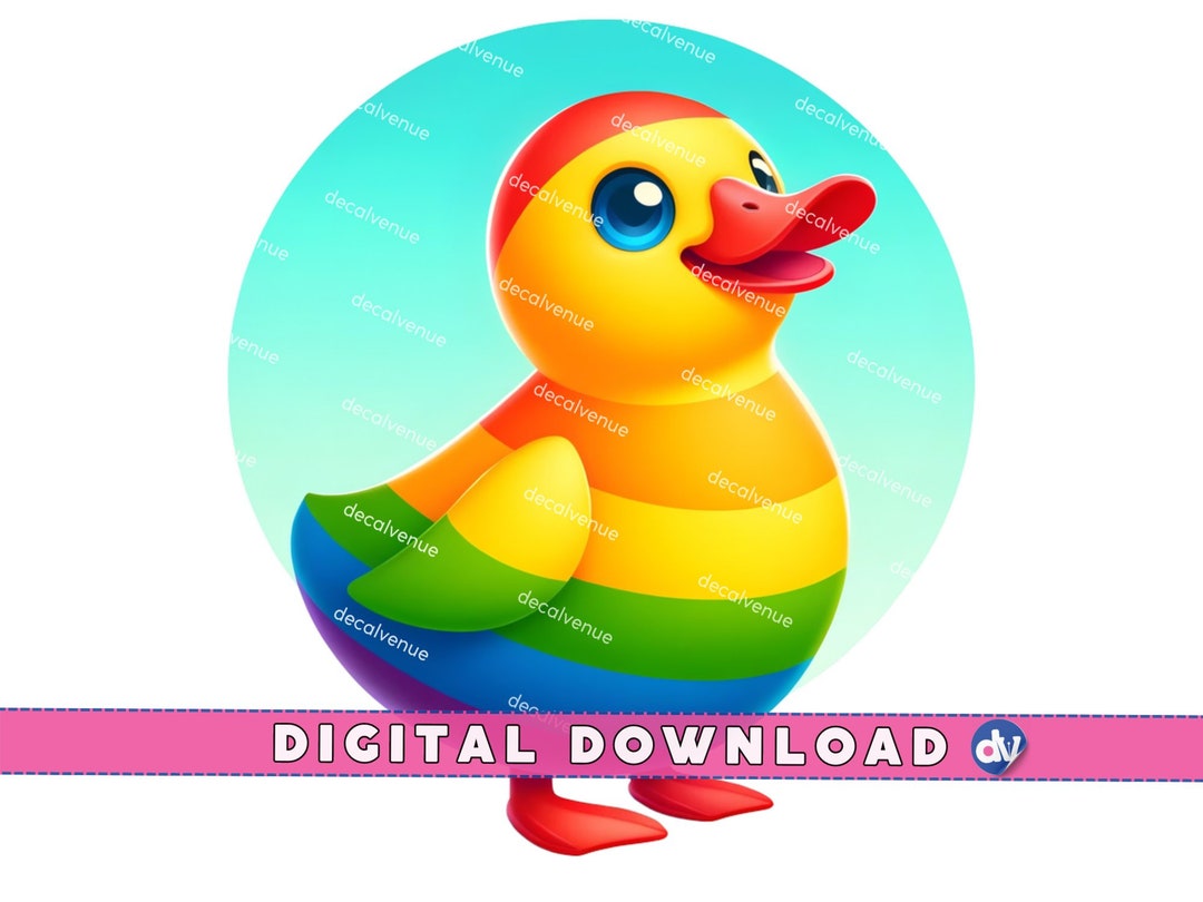 Duck Rainbow Pride PNG Digital Download Clipart - Printable Art for Dtg ...