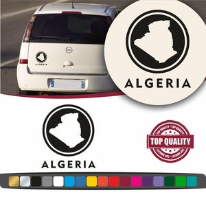 Algeria autocollants pour voitures, Décoration intérieur et extérieur la carte de Algerie en vinyle, Stickers de Algerie en vinyle adhésive