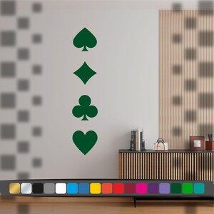 Signes des cartes Stickers pour voitures et murs, Autocollant signes des cartes en vinyle découpé, Décoration signes des cartes