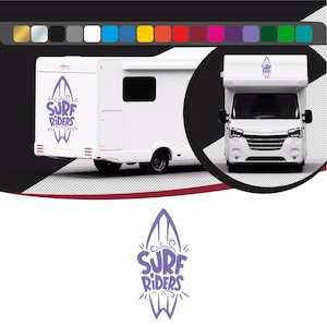 Autocollant Surf pour camping cars, murs et voitures, décoration pour camping cars ou murs, stickers de surf en vinyle adhésive découpé