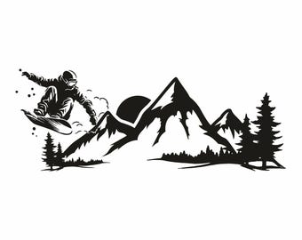 Lot de 2 autocollants pour voiture - Motif arbre de la montagne - Imperméable - Pour voiture, VUS, camion, véhicule tout-terrain, véhicule récréatif (style 1, blanc Lot de 2 autocollants pour voiture - Motif arbre de la montagne - Imperméable - Pour voiture, VUS, camion, véhicule tout-terrain, véhicule récréatif (style 1, blanc