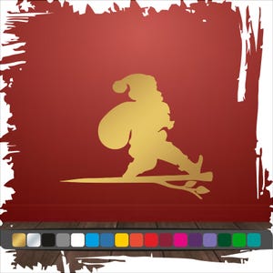 Père Noël Stickers  pour fenêtres et murs, Autocollant fenêtre pour Noël en vinyle adhésive, Décoration intérieur et extérieur Père Noël