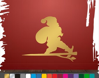 Santa Claus Window and Wall Stickers, Adhesive Vinyl Christmas Window Sticker, Indoor and Outdoor Santa Claus Decoration