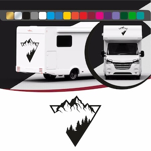 Stickers montagne pour camping cars, voitures et murs, Décoration pour camping car montagne créative, Stickers en vinyle découpé montagne