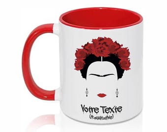 Personalized Frida Mug – Colorful Artistic Mug – Original Women’s Gift – Add First Name or Text – AAA Premium Ceramic
