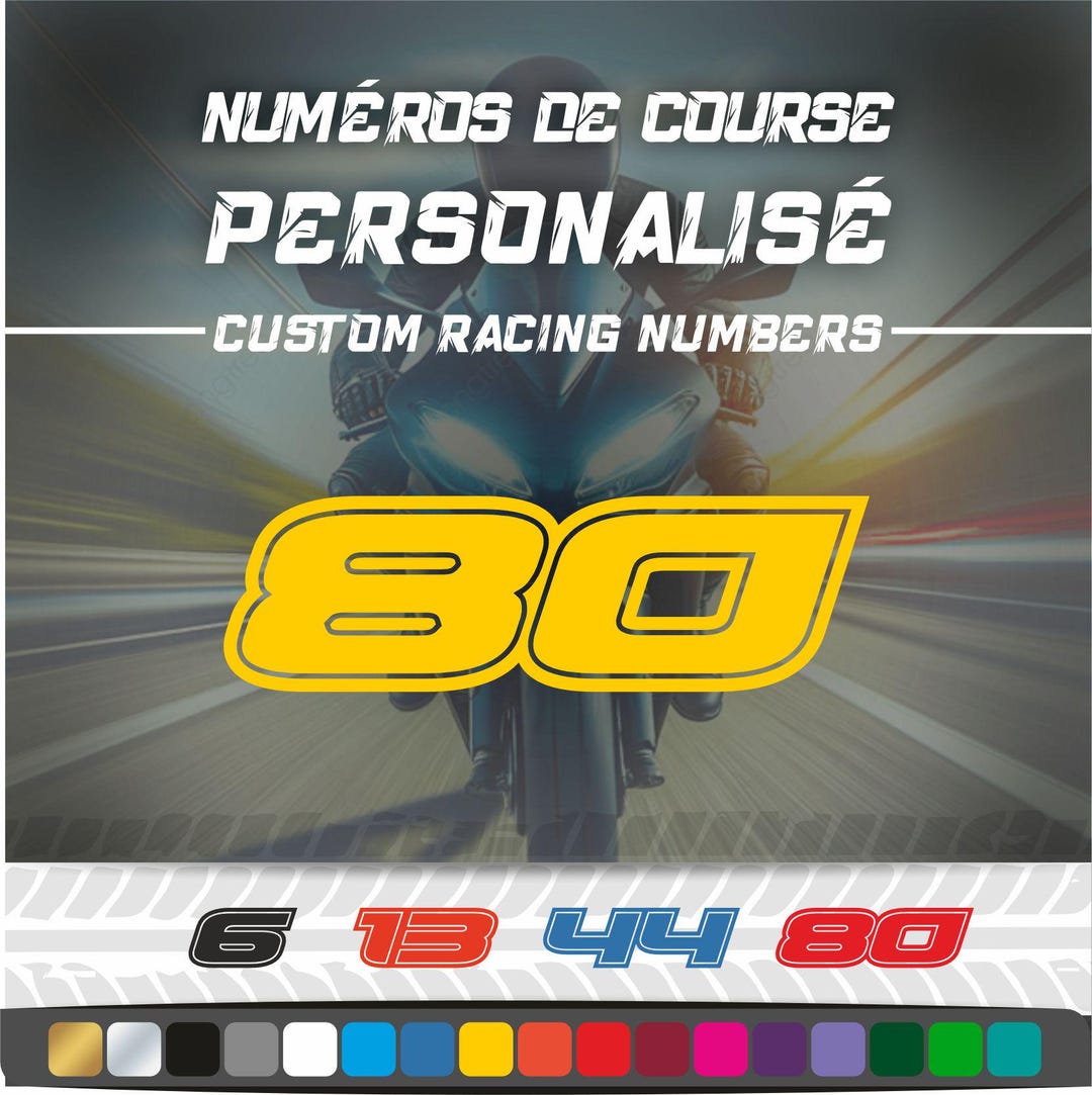 3 X Custom Racing Numbers, Cut Vinyl Decals, Car Stickers, Racing, Car ...