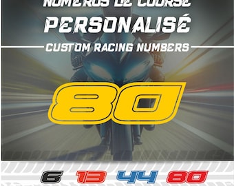 3 numeri di gara personalizzati, adesivi in vinile ritagliati, adesivi per auto, corse, auto, moto, adesivi personalizzati, decorazioni