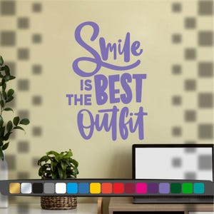 Stickers quottes le sourire et le meilleure tenue pour murs et voitures, Autocollant mural des mots et phrases, Décoration intérieur