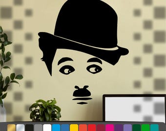 Charlie Chaplin Car and Wall Stickers, Charlie Chaplin Die Cut Vinyl Decals, Adhesive Interior and Exterior Decoration