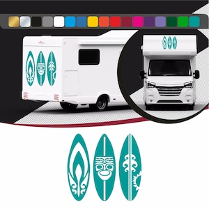 Autocollant Surf pour camping cars, murs et voitures, stickers de surf en vinyle adhésive découpé, décoration pour camping cars ou murs