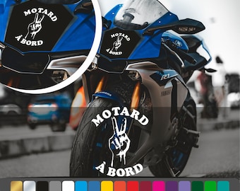 Biker on Board Stickers for Motorcycles and Cars, Biker on Board Die Cut Adhesive Vinyl Decals for Men Motorcycle Lovers