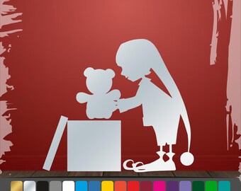 Little Elf Christmas Stickers For Windows and Walls, Adhesive Vinyl Christmas Window Sticker, Interior and Exterior Elf Decoration