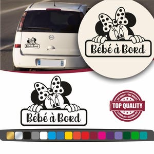 Dziecko na pokładzie Myszka Minnie Naklejki samochodowe, Samoprzylepna naklejka winylowa Myszka Minnie, Dekoracja samochodu Dziecko na pokładzie Myszka Minnie
