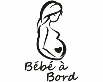Baby on board pregnant woman car sticker, Baby on board stickers in cut adhesive vinyl, Baby on board decoration for pregnant woman