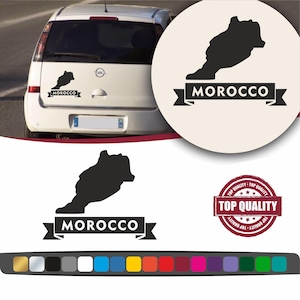 Maroc autocollants pour voitures et mur, Décoration intérieur et extérieur Maroc, Stickers de Maroc en vinyle adhésive découpé