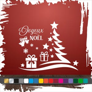 Sapin Noël Stickers pour murs et fenêtres, Autocollants Noël en vinyle adhésive découpé, Décoration intérieur et extérieur pour Noël