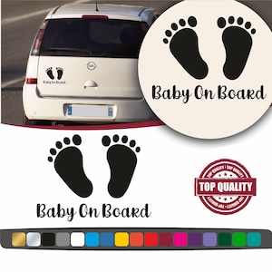 Baby on board little feet personalized stickers for cars, exterior decoration for cars, Baby on board vinyl stickers