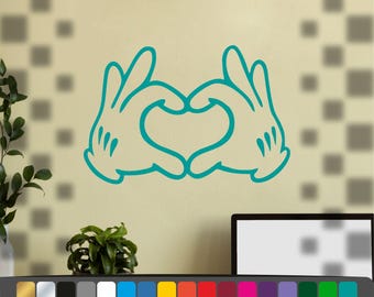 Heart Stickers for interior and exterior, Heart Sticker in cut vinyl, Mickey Heart decoration for cars and walls in adhesive vinyl