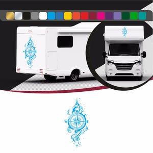Adhesivo de brújula para furgonetas camper, coches y paredes, adhesivos de brújula para autocaravana, pegatinas recortadas en vinilo profesional