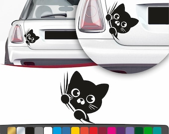 Cute cat sticker for cars and walls, Cat decoration for interior and exterior, Cute cat stickers in die-cut vinyl