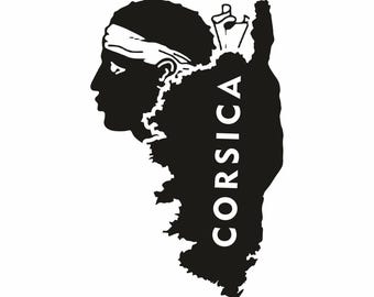 Corsica Map Car Stickers, Corsica Stickers in Cut Adhesive Vinyl, Exterior Decoration for Cars - The Map of Corsica