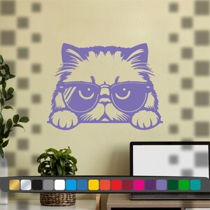 Autocollant de chat pour voitures, motos, murs. Stickers chat drôle en vinyle découpe, décoration automobile et mural de chat