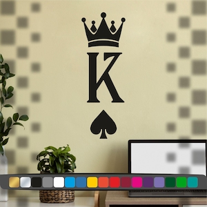 Autocollant le roi, Autocollants drôle pour des voitures, murs et camping car, stickers le roi de jeux des cartes découpé en vinyle adhésive