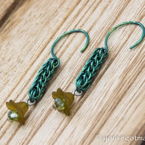 Green Chainmaille Full Persian Earrings