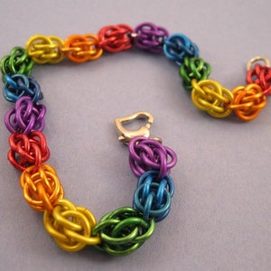 Rainbow Sweet Pea Chainmaille Bracelet