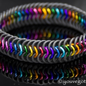 Rainbow Stretchy Chainmaille Bracelet