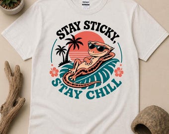 Stay Sticky Stay Calm Crested Gecko Tee