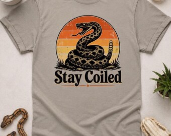 Stay Coiled Snake: Vintage Sunset Graphic Tee