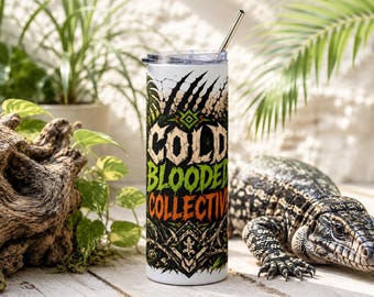 Cold Blooded Collective Tumbler | Reptile Lover 20oz Skinny Cup