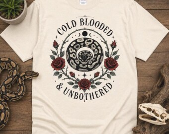 Cold Blooded and Unbothered, Ball Python and Floral Graphic Tee