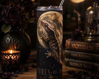 20oz Tumbler — Gothic Moon & Bearded Dragon Stainless Steel Travel Cup