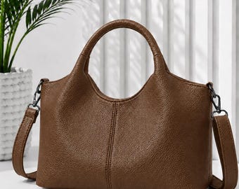 Leren tas met handvat voor dames alledaagse schoudertas minimalistische crossbody handtas elegante draagtas