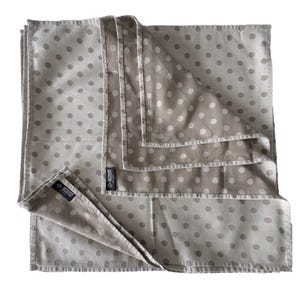 Set/4 FRENCH LINEN Napkins Tovaglioli Bronze Khaki Polka Dot Tabletop Dining Luxury Made in France