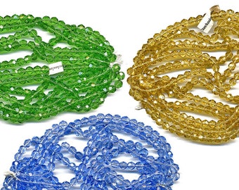 Vintage 6mm Beads GoldenTopaz Glass Choose Quantity