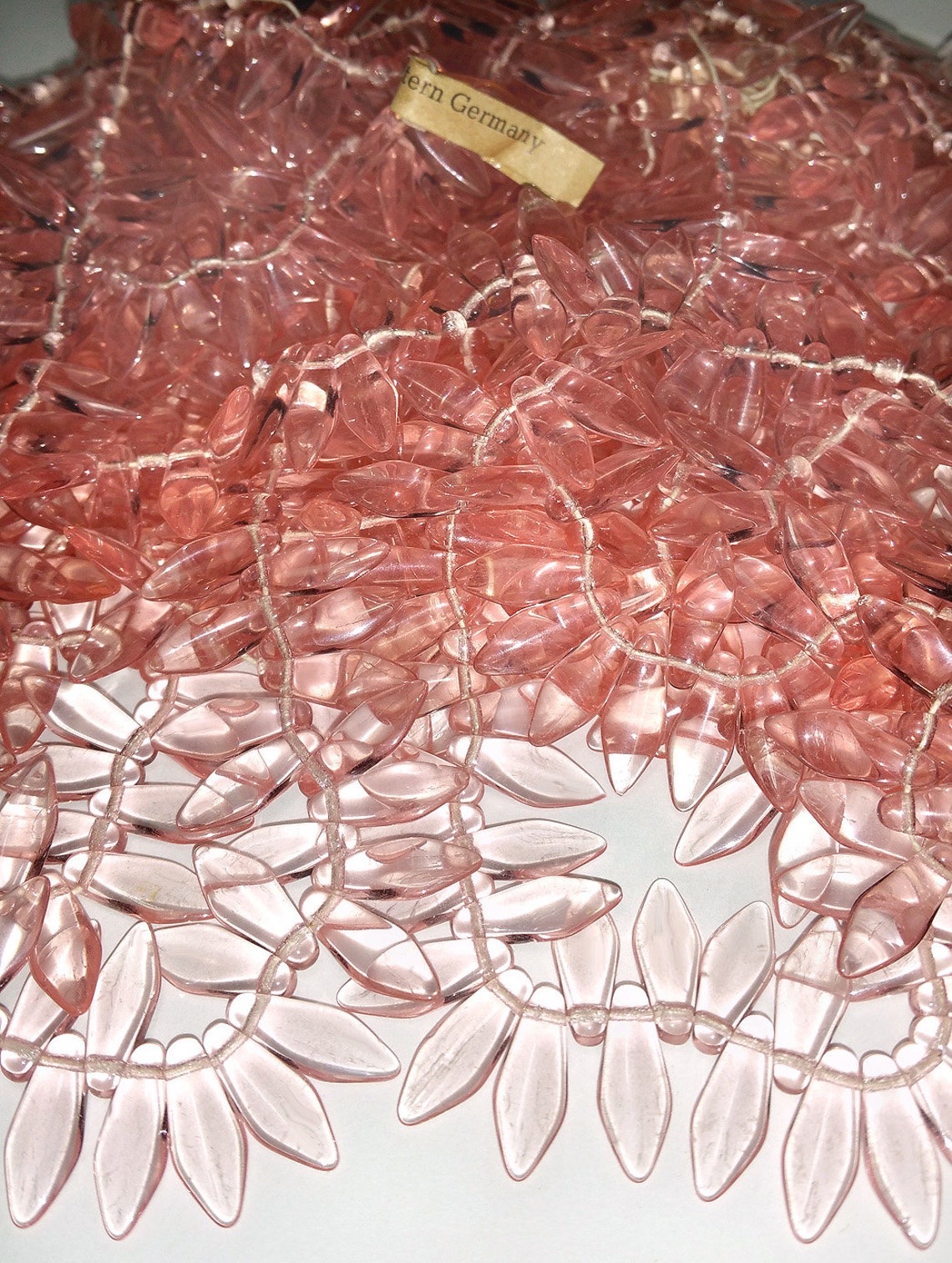 Vintage Pink Beads 15mm Translucent Dagger Shape Top Hole - Etsy